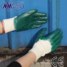 NMSAFETY interlock liner Arbeitshandschuhe grün Nitril 3/4 beschichtete ölbeständige Handschuhe
